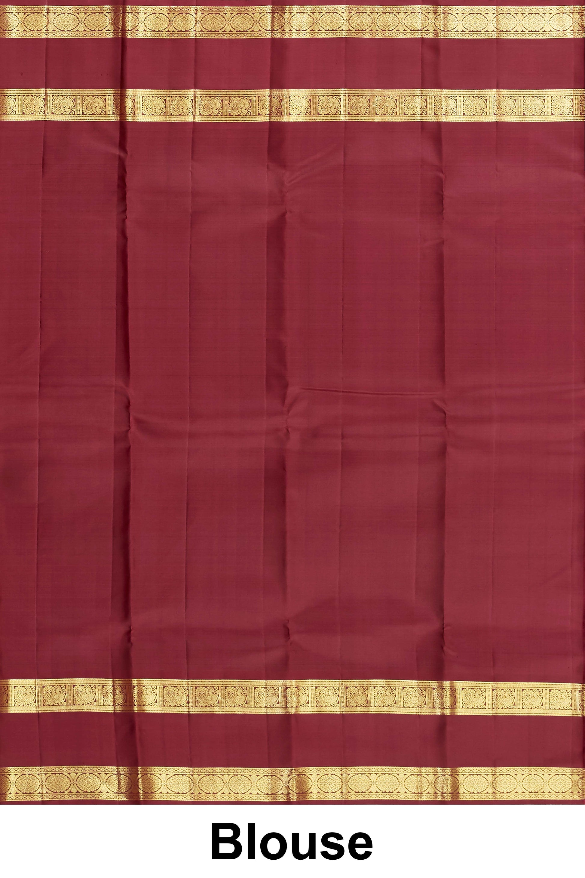 
Elegant rust orange Kanchipuram saree