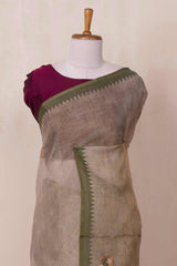 Embroidered linen saree