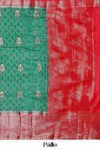 Emerald contrast border tussar silk saree
