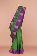 Emerald green pure silk sarees