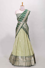 Emerald zari festive attire