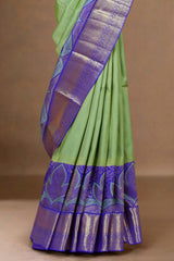 Emerald zari woven silk saree