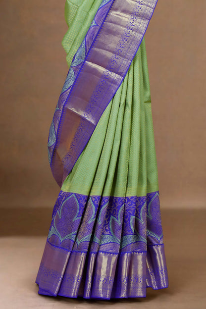 
Emerald zari woven silk saree
