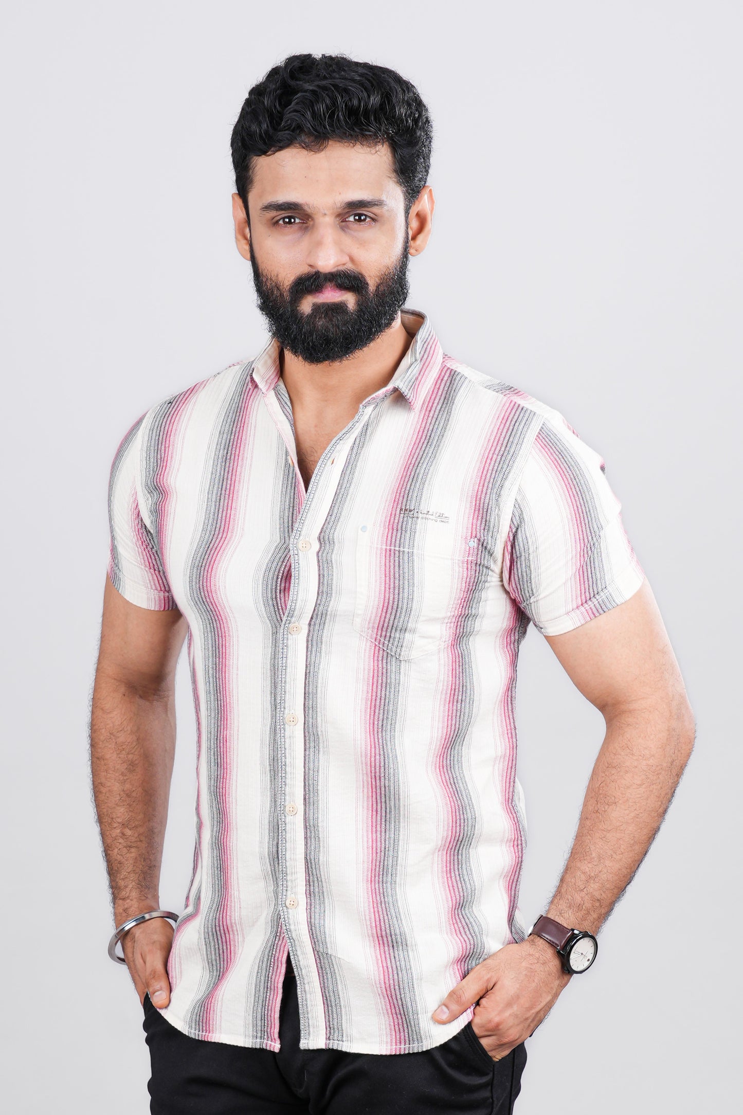 Everyday stripe pattern shirt