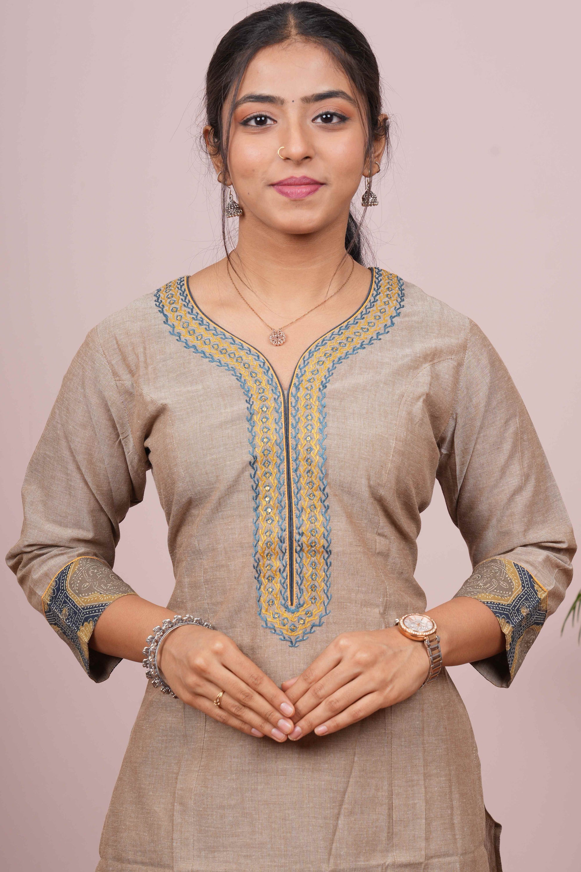 Festive ethnic suit with dupatta