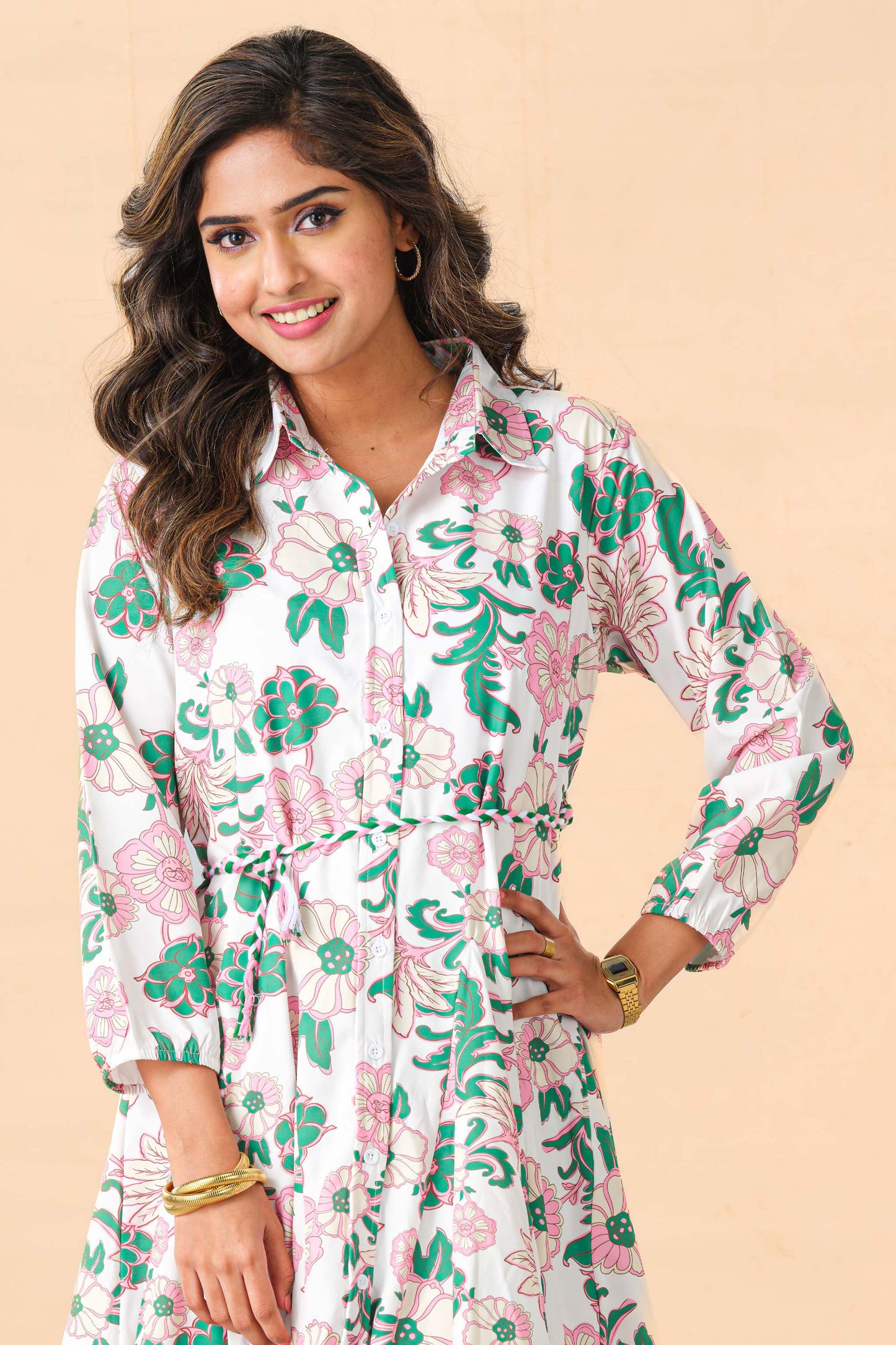 Festive floral ethnic outfit