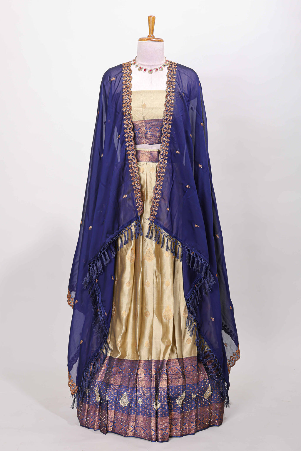 Festive zari dhavani ensemble
