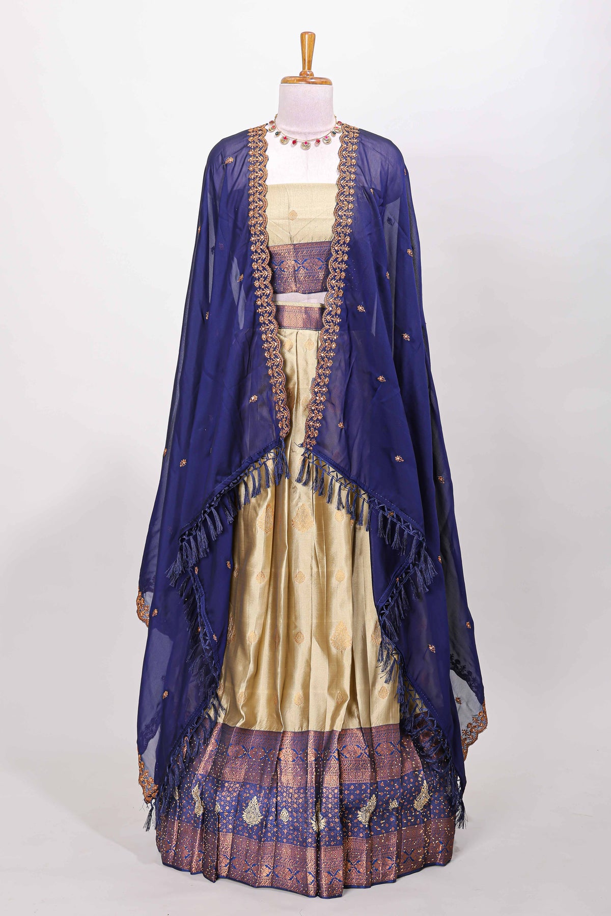 Festive zari dhavani ensemble
