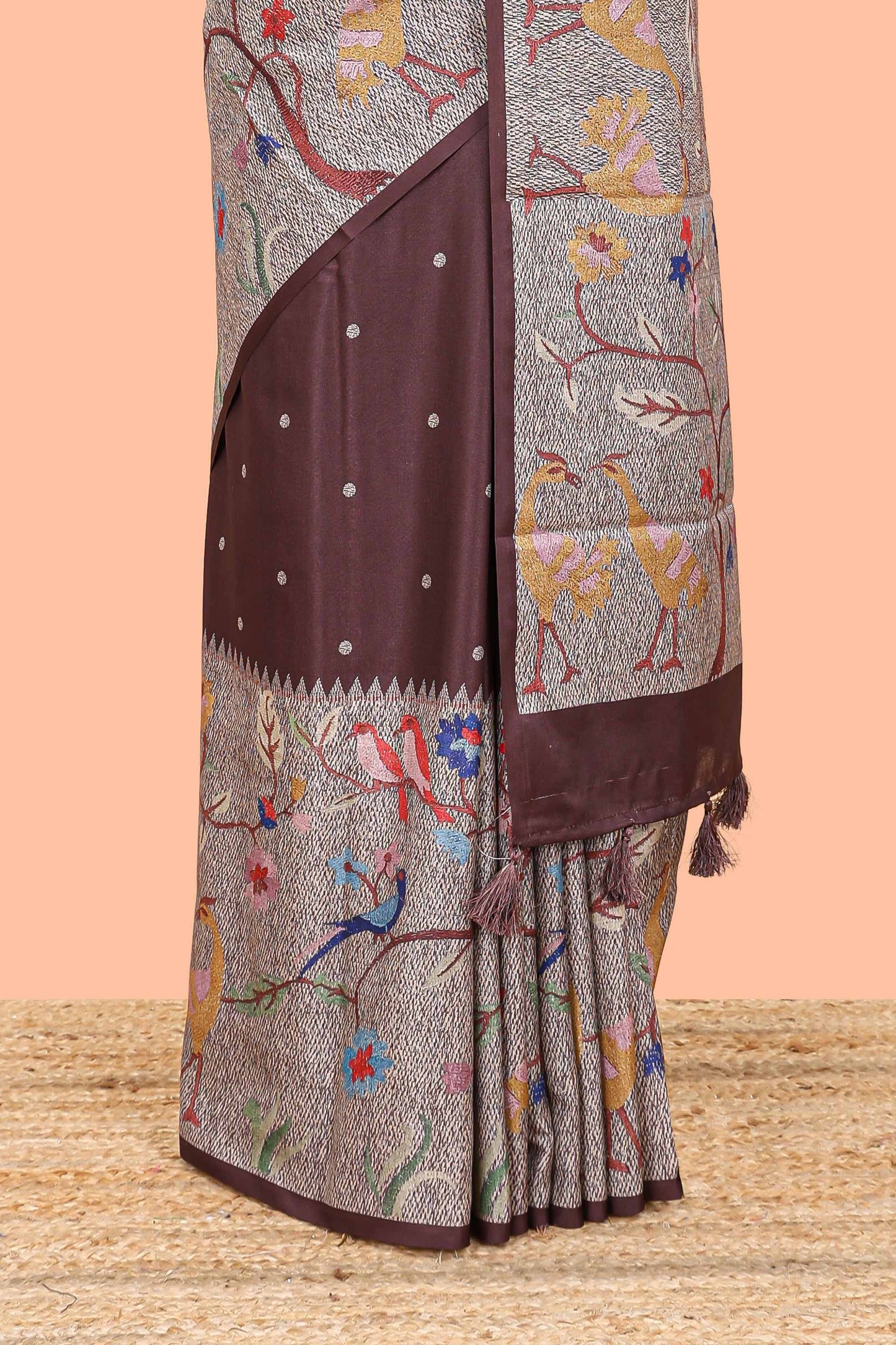 Floral animal paithani motifs