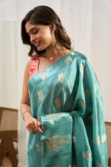 Floral gold zari motifs