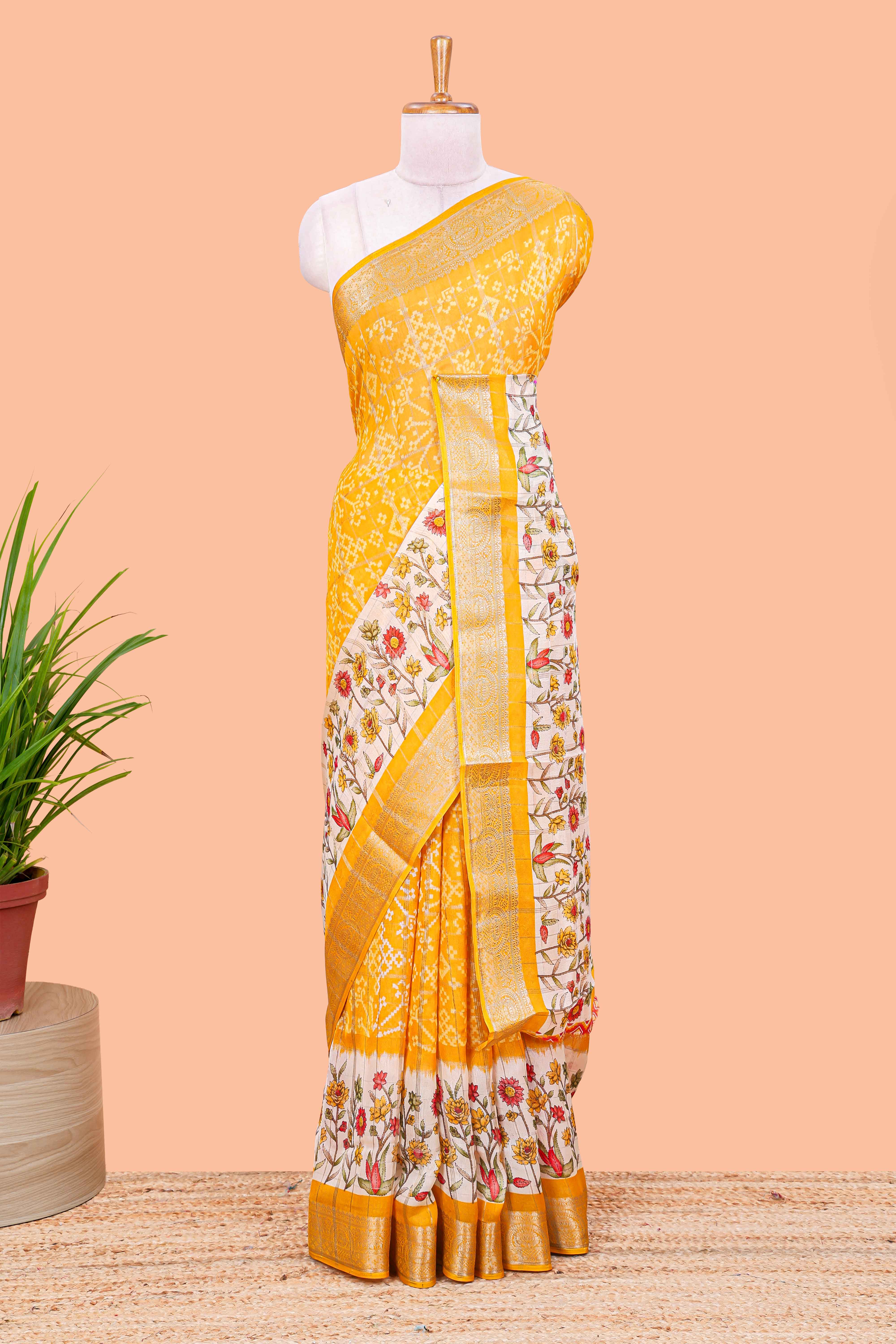 Floral ikkat motif design