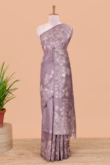 Floral motif purple munga saree