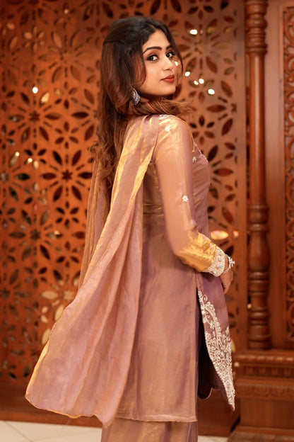Floral peach ethnic wear