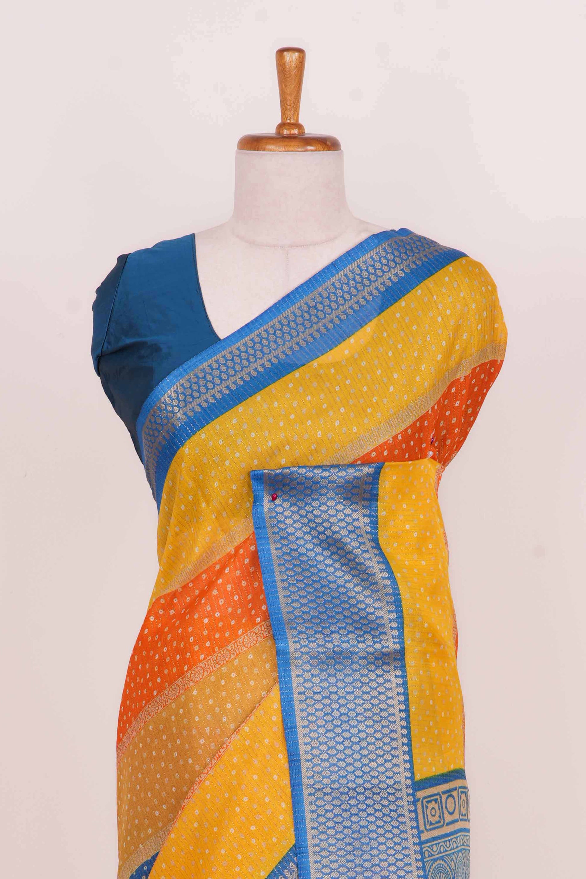 Floral print silk saree