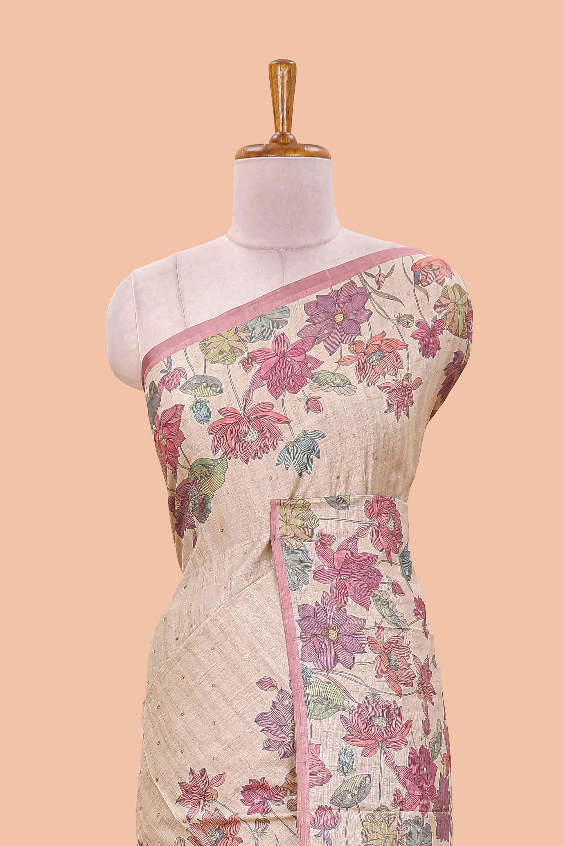  Floral printed pink border 