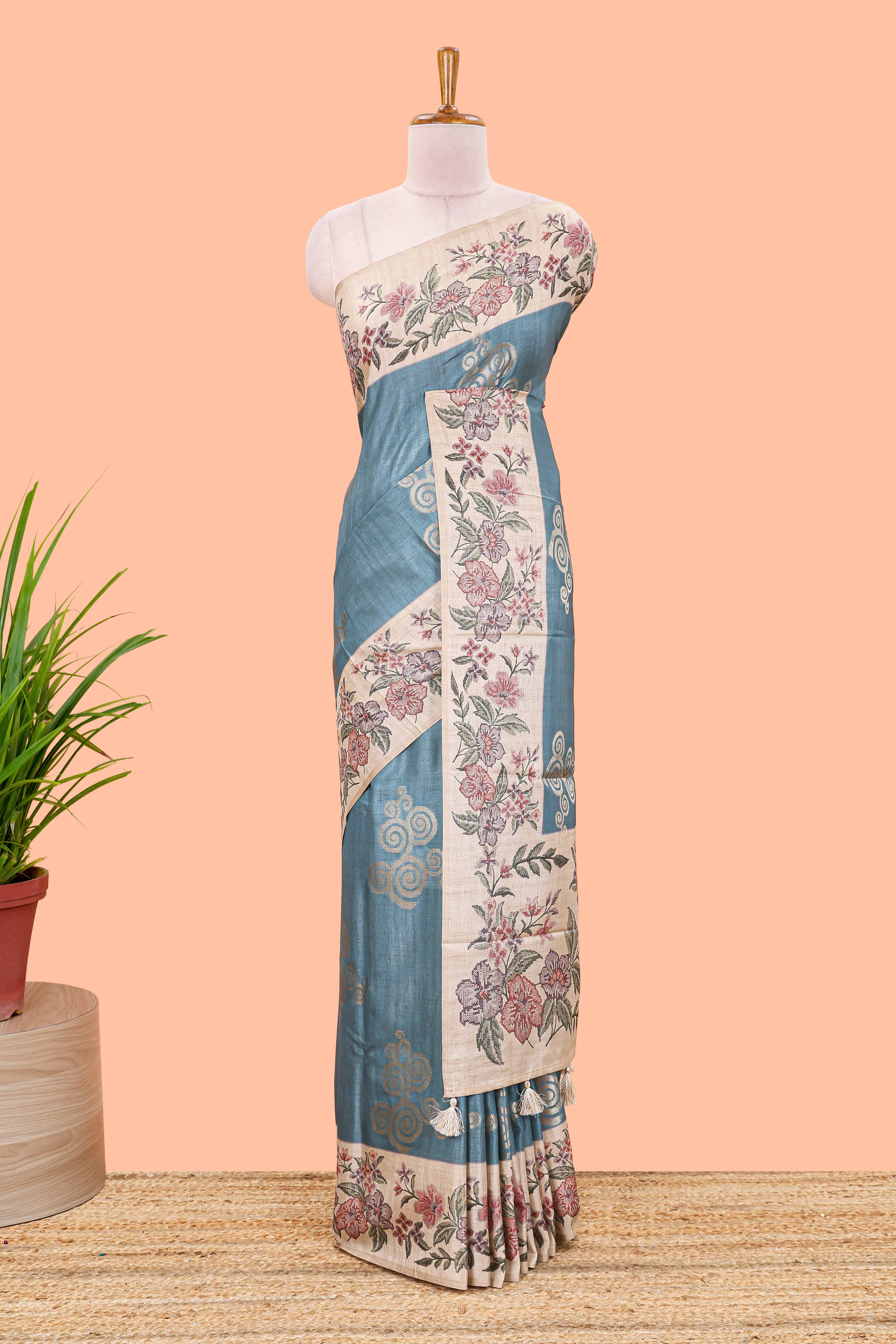  Floral zari butta weave