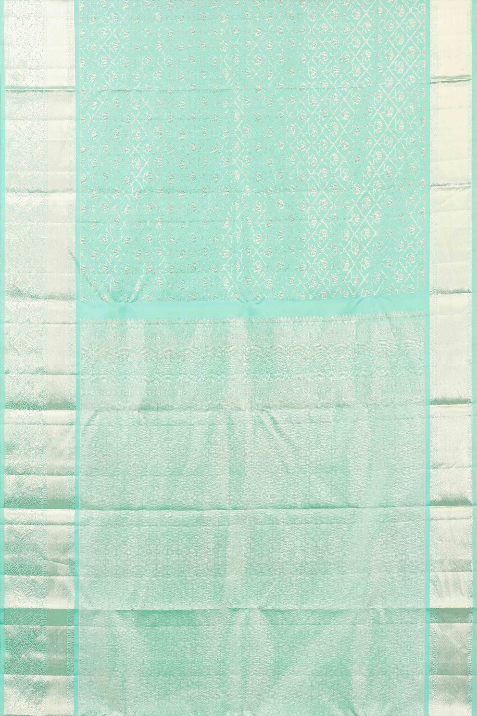 Geometric floral silk saree
