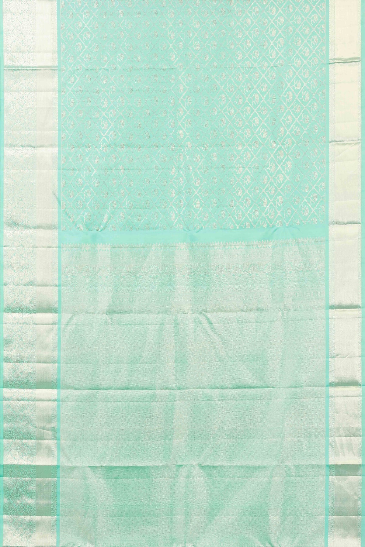 Geometric floral silk saree