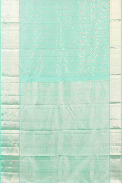 Geometric floral silk saree