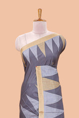  Geometric ikkat accent saree