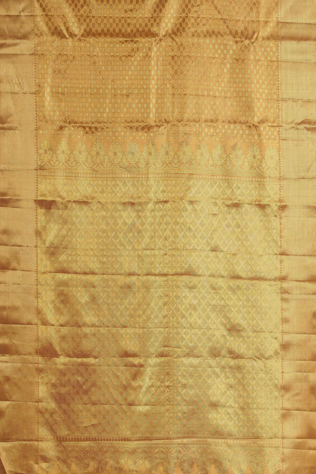 Gold jacquard woven silk saree