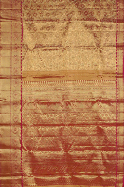 Gold jacquard woven silks sarees