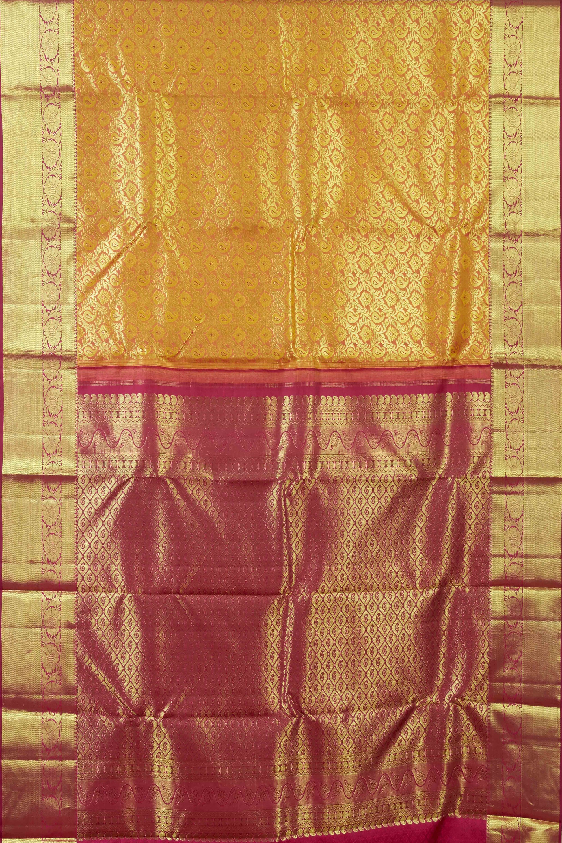
Golden jacquard silk saree

