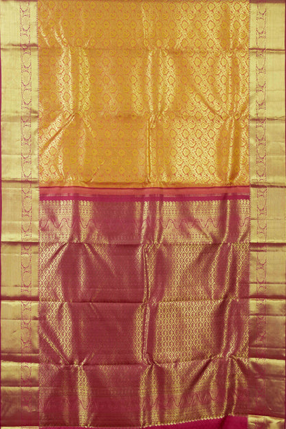 
Golden jacquard silk saree

