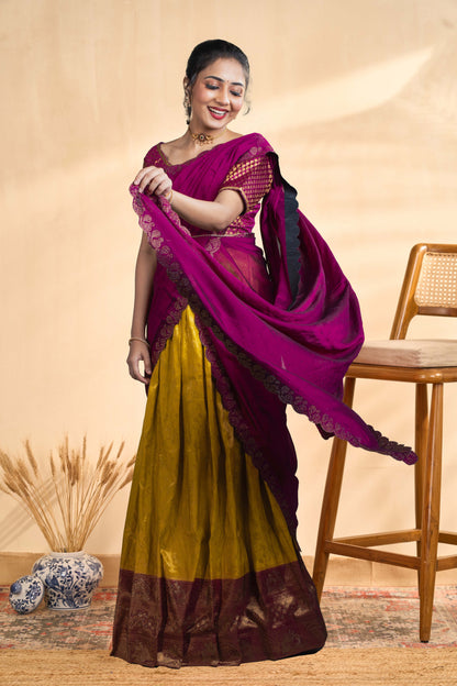 Graceful ethnic look half saree