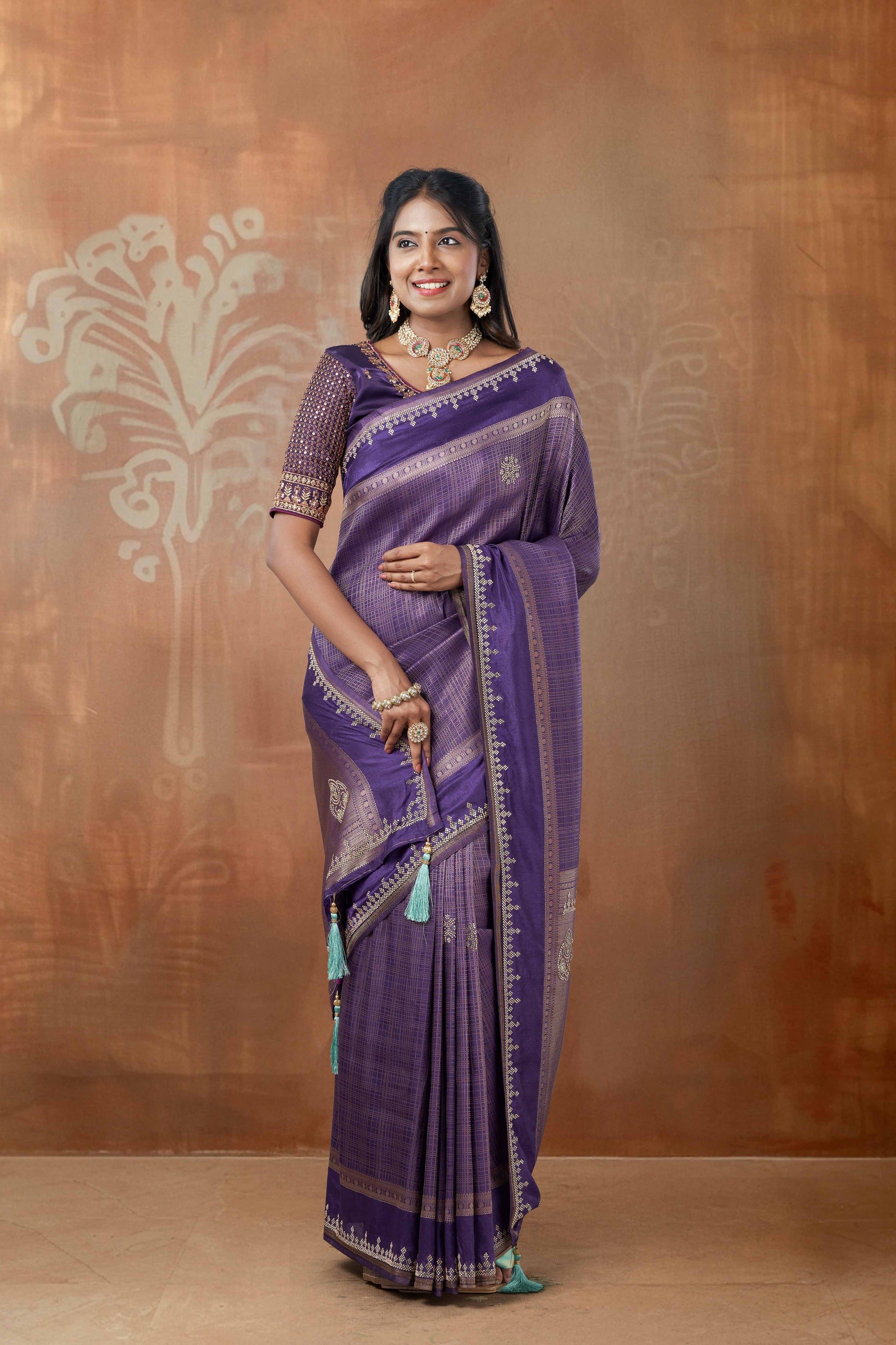 Graceful heritage violet drape