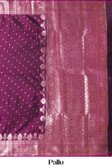 Grape purple kathan silk floral zari saree