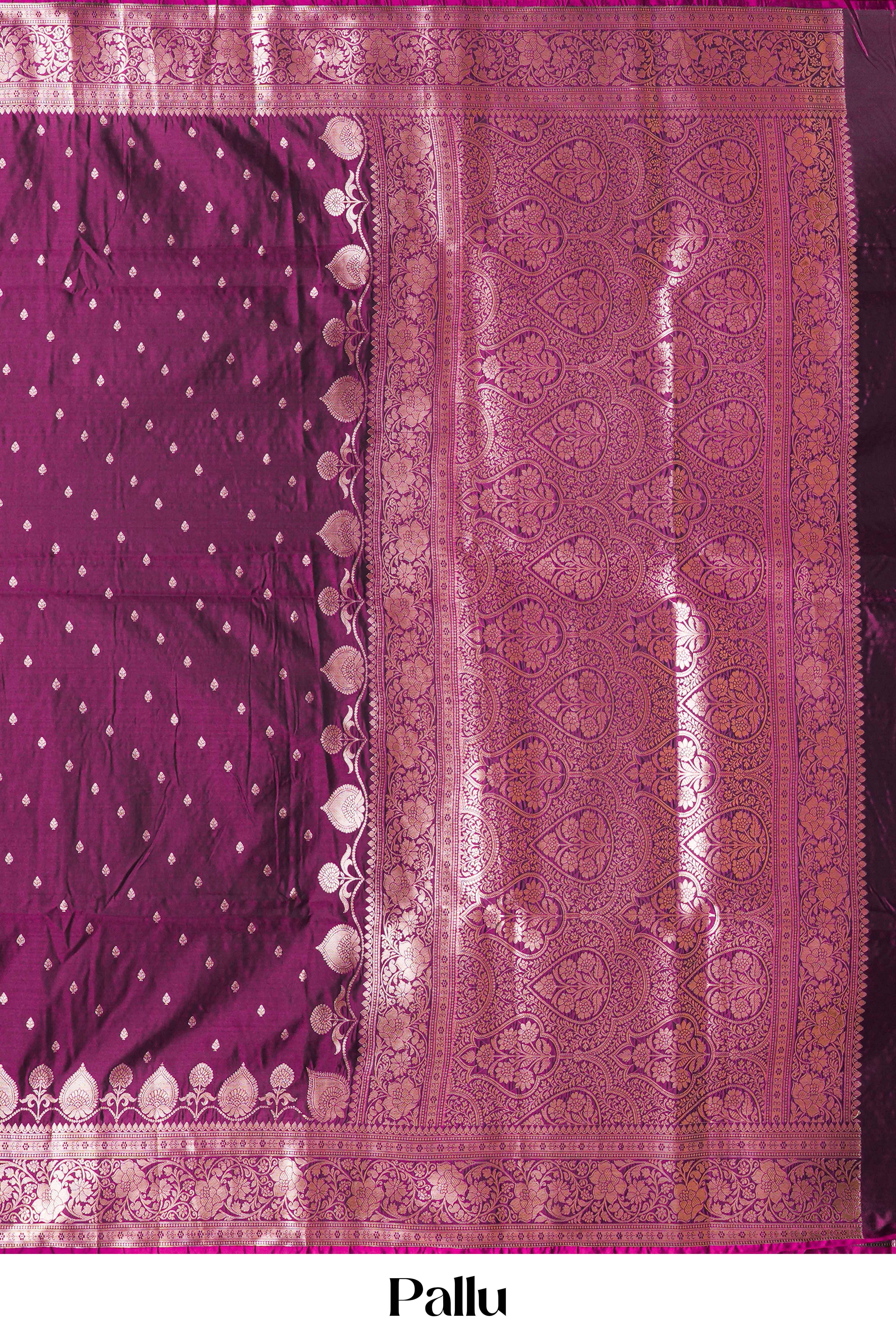 Grape purple kathan silk floral zari saree