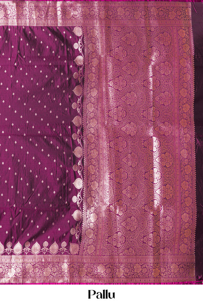 Grape purple kathan silk floral zari saree

