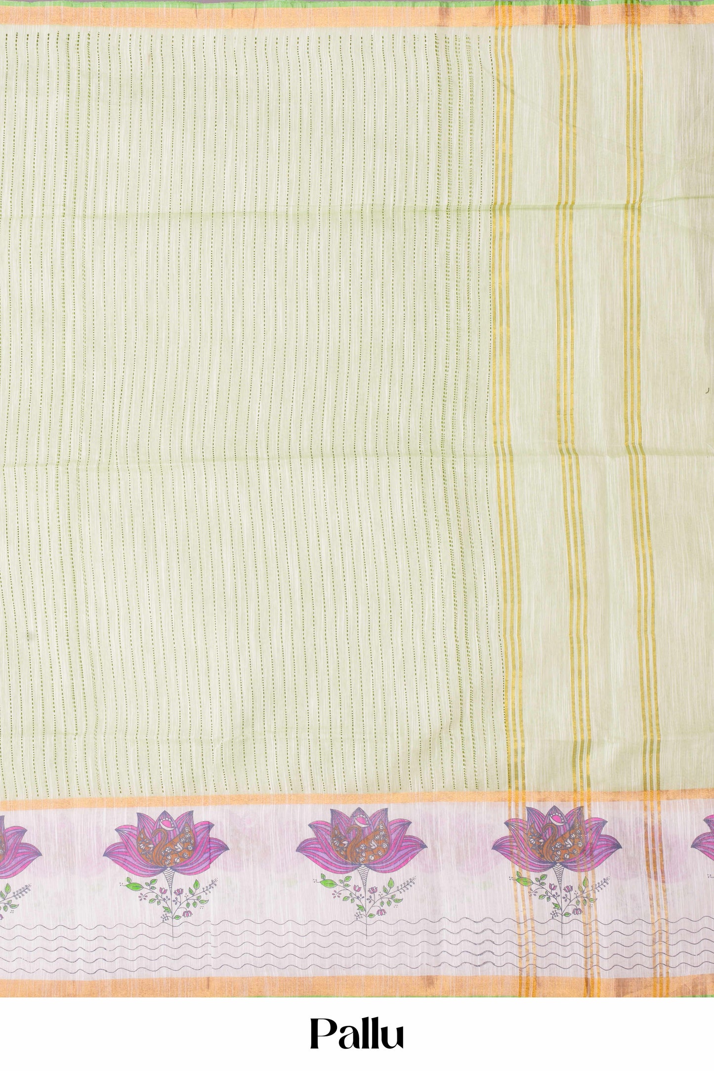 Green Border Detail Cotton Saree