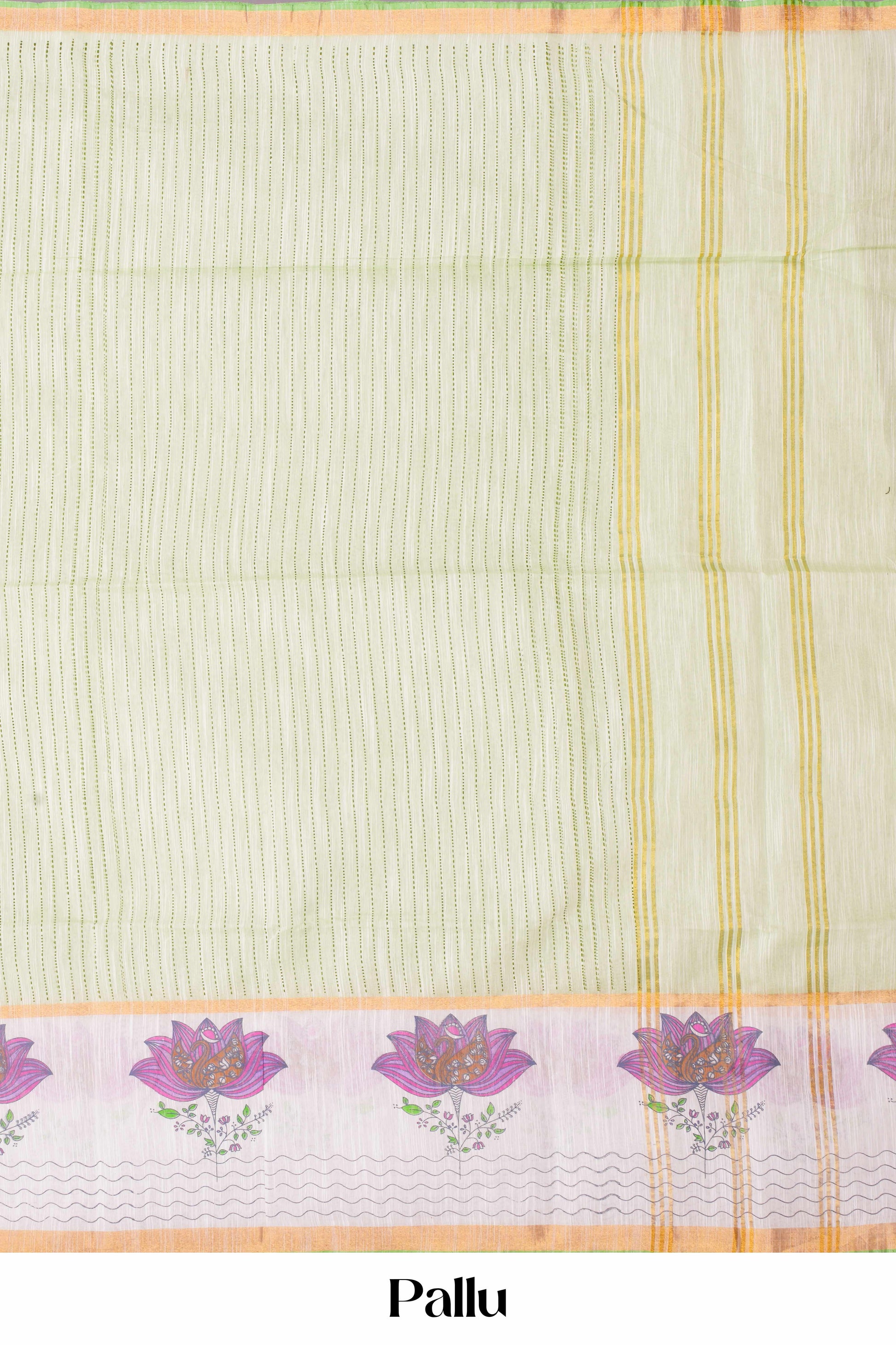 Green Border Detail Cotton Saree