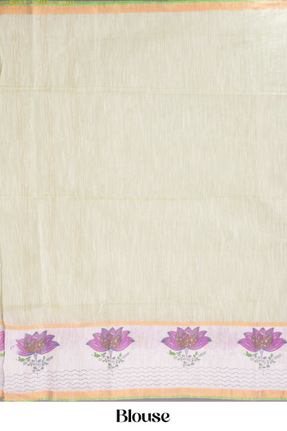 Green Casual Chirala Cotton Saree Look