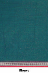 Green Chettinad cotton saree with striped pallu design