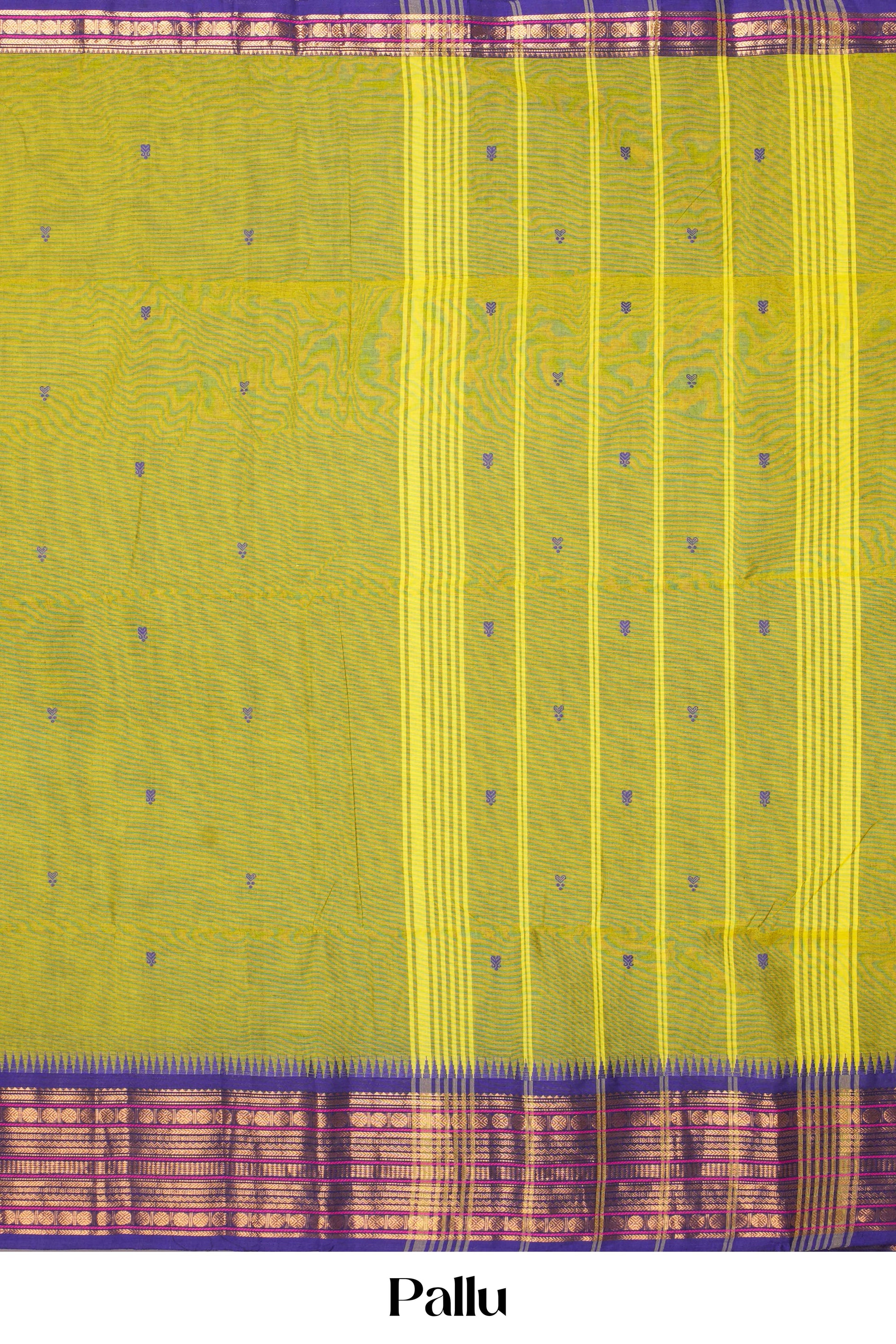 Green Chirala cotton sarees pallu detail design