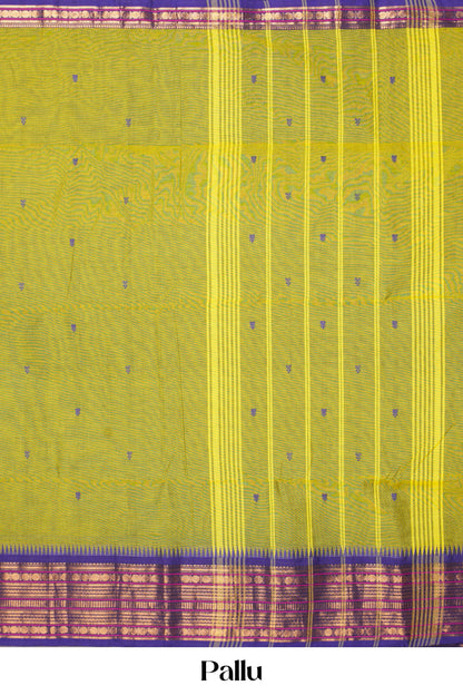 Green Chirala cotton sarees pallu detail design