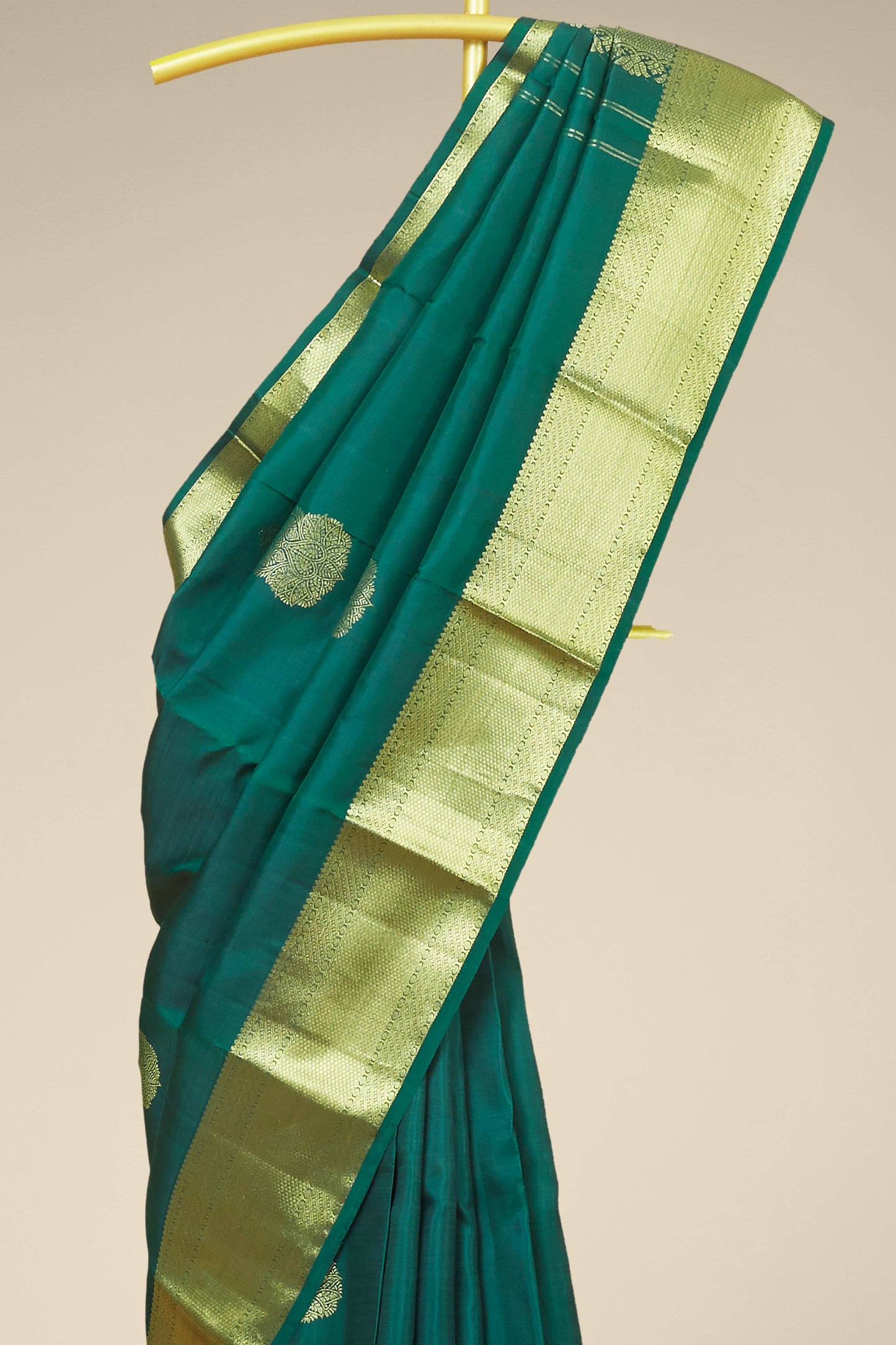 Green Kanchipuram silks sare