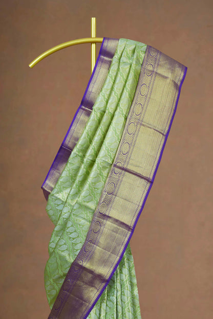 Green and purple silk saree