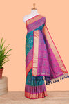 Green art silk ikkat weave saree