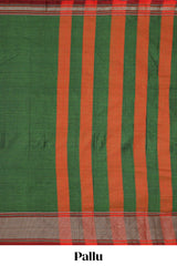 Green contrast border saree