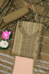 Green cotton embroidery dress material