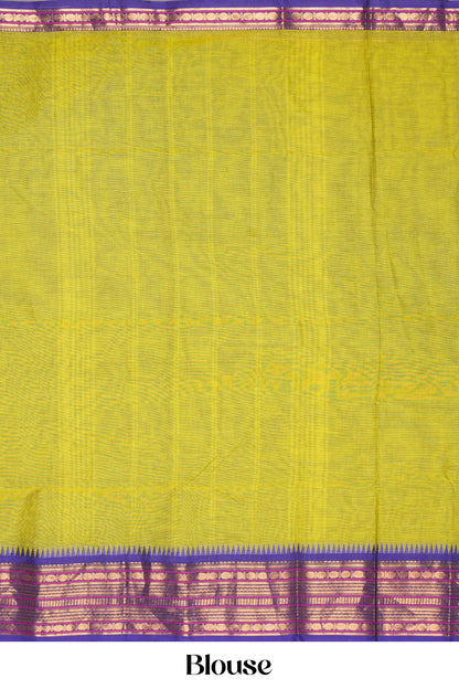 Green cotton saree Chirala style butta pattern