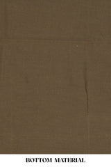 Green cotton silk thread work suit