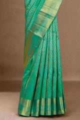 Green festive ethnic drape