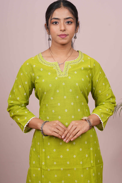 Green festive ethnic suit