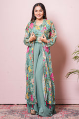 Green floral salwar suit set