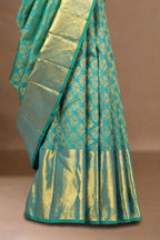 Green gold dual tone silk saree